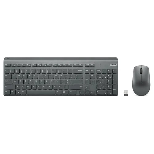 סט מקלדת ועכבר אלחוטיים Lenovo Select Wireless Modern Combo - צבע אפור - דגם GX31D10723
